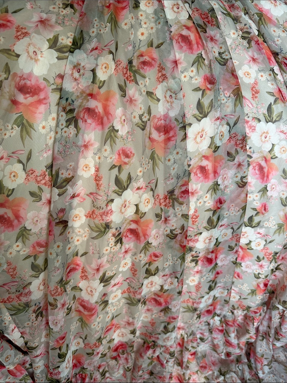MAC DUGGAL Pink Ruffle Tiered Cut-Out Chiffon Floral Gown - Picture 11 of 16